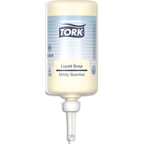 TORK Lot de 6 recharges d'1 litre de savon liquide doux parfumé usage courant pour distributeur S1 photo du produit Principale L