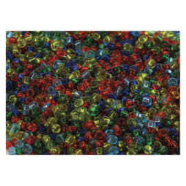O'COLOR Bocal de 500 perles de rocailles transparentes, diamètre 2,5mm, couleurs assorties photo du produit