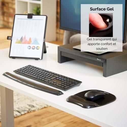 FELLOWES Repose-poignet pour clavier gel crystal Noir - 9112201 photo du produit Secondaire 2 L