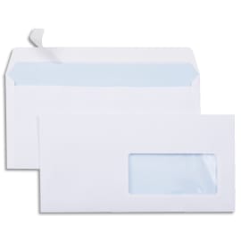 500 enveloppes à fenêtre DL 110x220 autoadhésives blanches 75g : Chez  Rentreediscount Fournitures de bureau