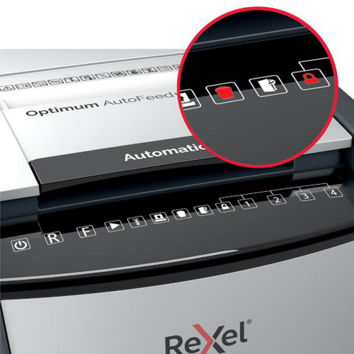 REXEL Destructeur de documents Optimum Auto+ 150X P-4 coupe croisée 4x28mm 150 feuilles 44 L 2020150XEU photo du produit Secondaire 3 L