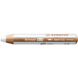 STABILO woody 3in1 crayon de couleur multi-surfaces mine extra-large (10 mm) - Blanc titane photo du produit