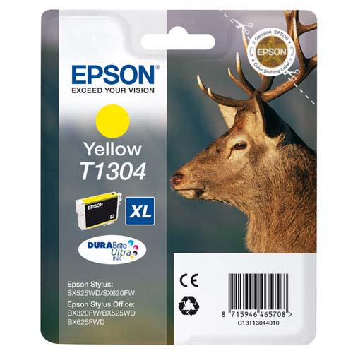 EPSON Cartouche Jet d'Encre DURABrite Ultra Jaune (XL) ''Cerf'' (T1304) - C13T13044012 photo du produit Principale L