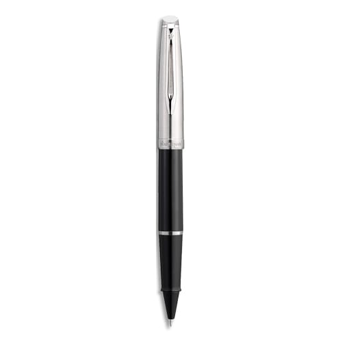 WATERMAN Bille EMBLEME noir brillant. Point moyenne. Encre bleu photo du produit Principale L