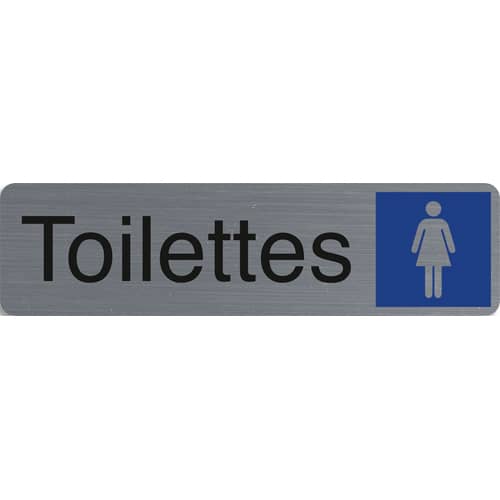 EXACOMPTA Plaque adhésive imitation aluminium Toilettes dame 16,5X4,4 cm 67163E photo du produit Principale L