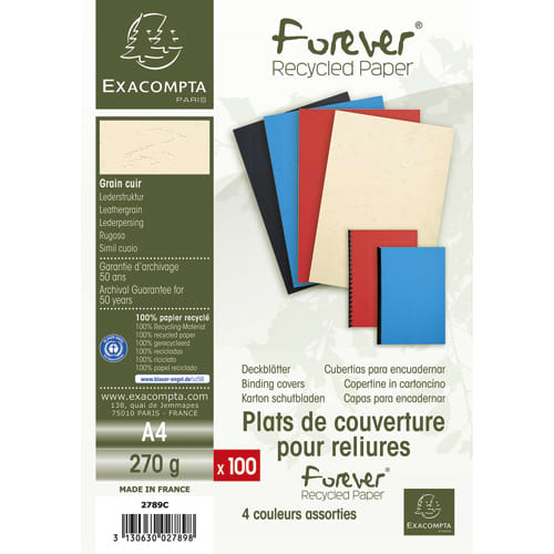 100 FEUILLES CARTONNÉES 21X29.7 270G ASSORTIS - Papiers spéciaux