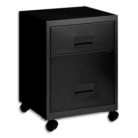 PIERRE HENRY Caisson Combi mobile 2 tiroirs dont 1 pour dossiers suspendus L40 x H57 x P40 cm Noir photo du produit