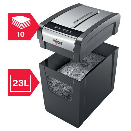 REXEL Destructeur de documents Momentum X410-SL P-4 coupe croisée 4x28mm 10 feuilles 23 litres 2104573EU photo du produit Secondaire 1 L