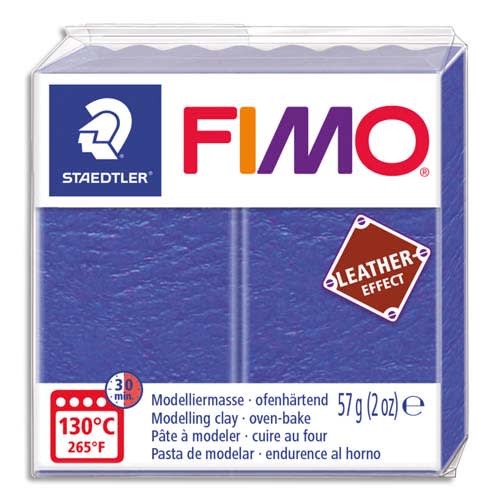 GRAINE CREATIVE Pain 57g FIMO EFFECT CUIR couleur indigo photo du produit Principale L