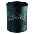 DURABLE Corbeille &agrave; papier ronde ajour&eacute;e en m&eacute;tal - 15 litres - &oslash;26 x H31,5 cm - Noir photo du produit