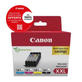 CANON Multipack 4 cartouches Jet d'encre N° 581 / 1998C007 Noir + Cyan + Magenta + Jaune - Format XXL photo du produit