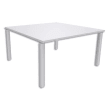 SIMMOB Table de réunion Steely pied Exprim Blanc perle alu en bois et métal - Dim : L140 x H72 x P140 cm photo du produit