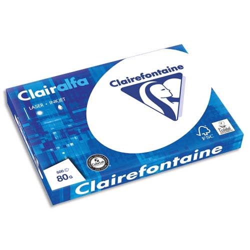 CLAIREFONTAINE Ramette de 500 feuilles papier Blanc CLAIRALFA 80 grammes format A3 1969 photo du produit Principale L