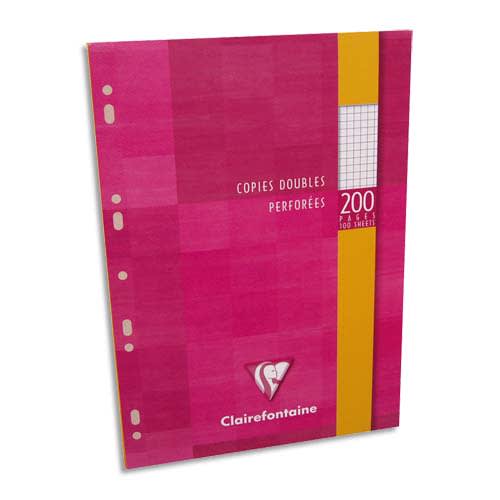 CALIPAGE Etui carton de 200 pages copies doubles A4 grands carreaux 90g  perforées ≡ CALIPAGE