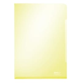 LEITZ Sachet de 100 pochettes-coin A4 en PVC15/100ème lisse. Coloris jaune photo du produit