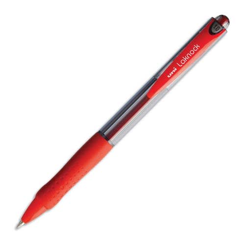 UNI-BALL Stylo à bille rechargeable pointe moyenne rétractable encre Rouge corps avec grip LAKNOCK photo du produit Principale L