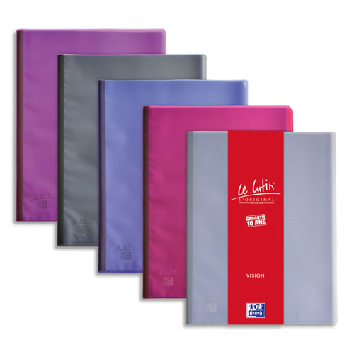 OXFORD Protège-documents LUTIN VISION 80 vues, 40 pochettes. En PVC translucide. Coloris assortis photo du produit Principale L