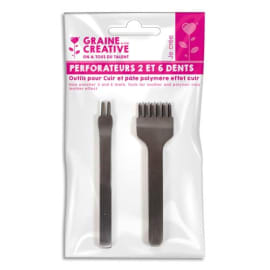 GRAINE CREATIVE Perforateur 2 et 6 dents pour FIMO CUIR photo du produit