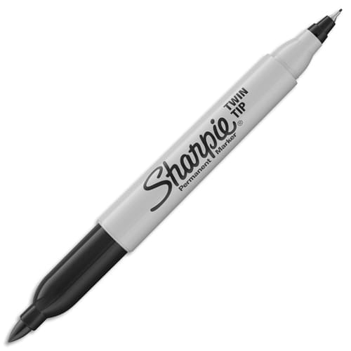 SHARPIE Marqueur permanent SHARPIE Twin Tip à pointe double 0,9/0,5mm. Coloris noir photo du produit Principale L