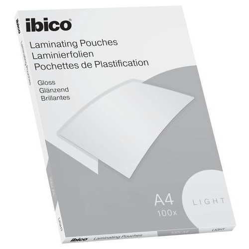 IBICO Basics light Paquet de 100 Pochettes plastification A4, 2 x 75 microns 627308 photo du produit Principale L