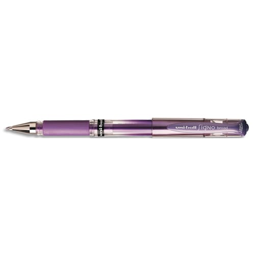 UNI-BALL Stylo encre gel Signo Broad avec grip et capuchon. Pointe large 1mm. Couleur violet métal photo du produit Principale L