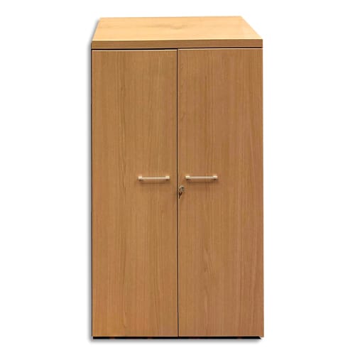 Armoire mélaminée EMMA 2 portes, hauteur 198cm. Coloris Blanc/Chêne photo du produit Principale L