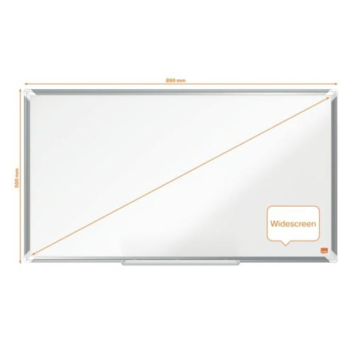 NOBO Tableau blanc en acier laqué Premium Plus magnétique 890 x 500 mm - Blanc - 1915371 photo du produit Secondaire 2 L