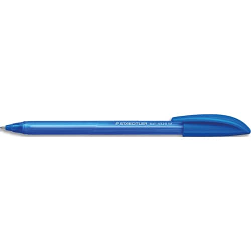 STAEDTLER Stylo bille 4320. Corps triangulaire et capuchon. Pointe moyenne 1 mm. Coloris bleu photo du produit Principale L