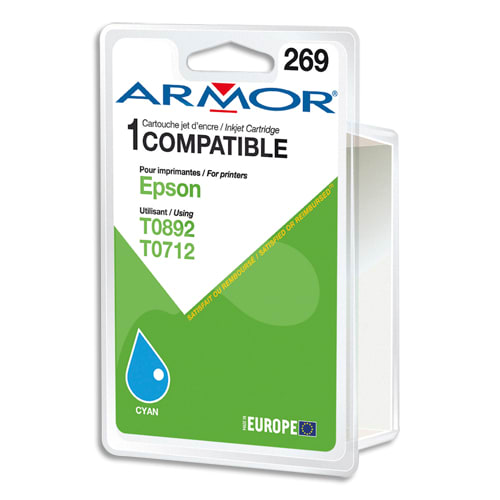 ARMOR Cartouche compatible Jet d'encre Cyan EPSON T0712 - T0892 B12315R1 photo du produit Principale L