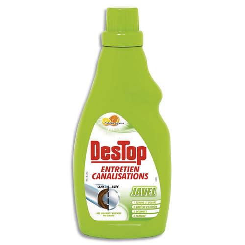 DESTOP Turbo Gel javel d1 litre débouche et désinfecte formule concentrée