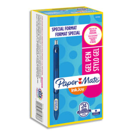 PAPERMATE Boîte de 20+4 stylos roller Inkjoy Gel rétractable pointe moyenne 0,7 mm. Encre Bleue photo du produit