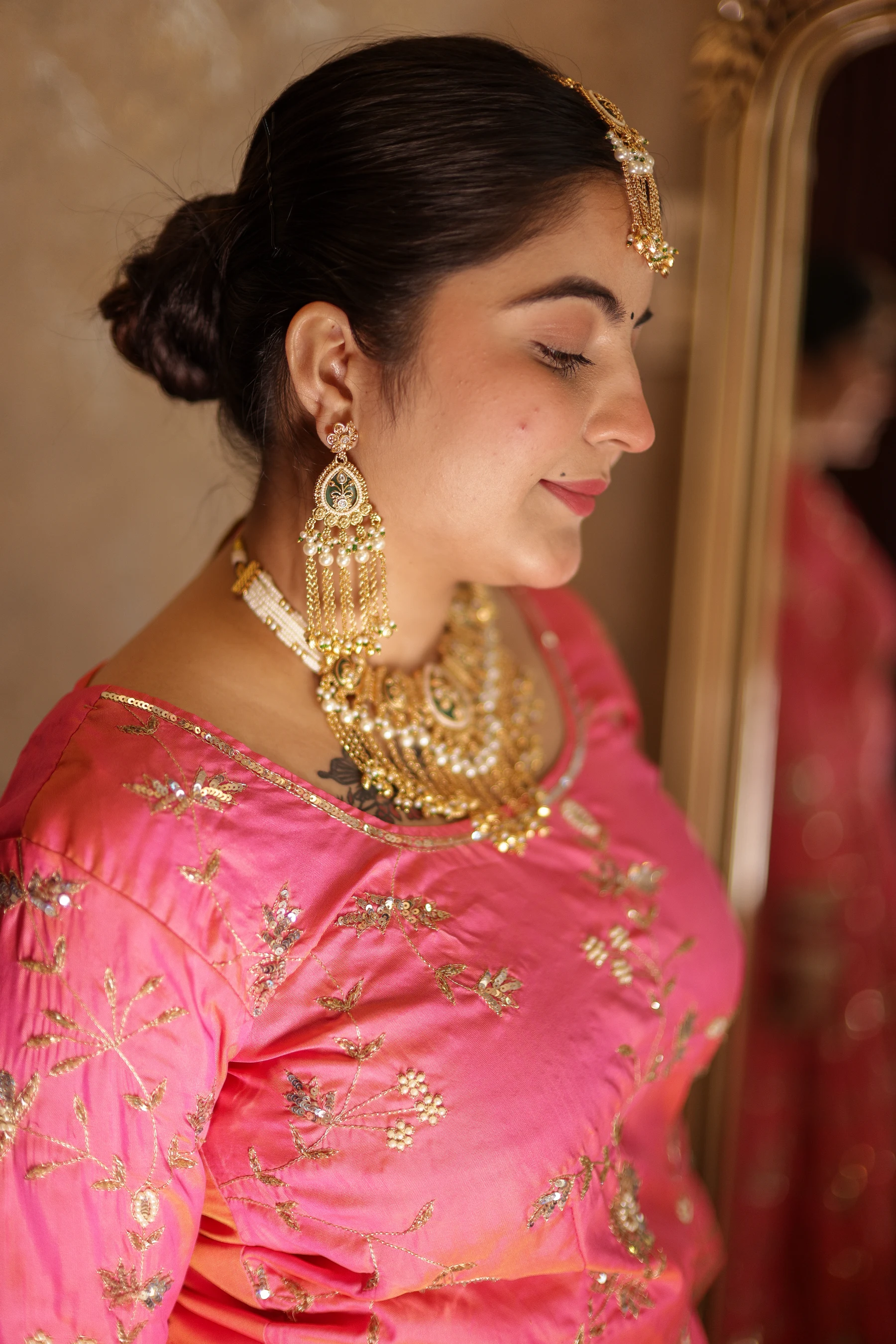 Gulabi Rani Pink Shot Silk Kalidar Ensemble — photo 3