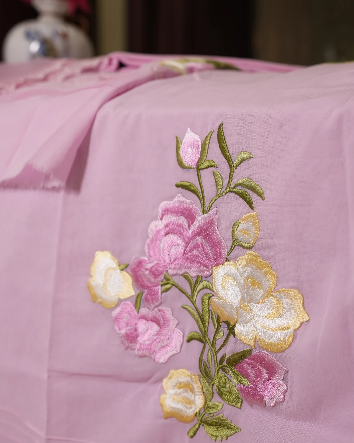 Anaya Lilac Pink Handcrafted Floral Embroidered Suit — alternate view