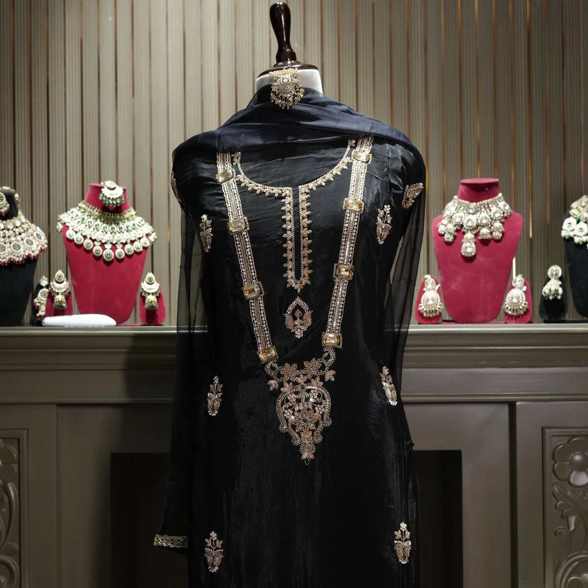 Zeenat Handcrafted Unstitched Silk Suit — photo 6