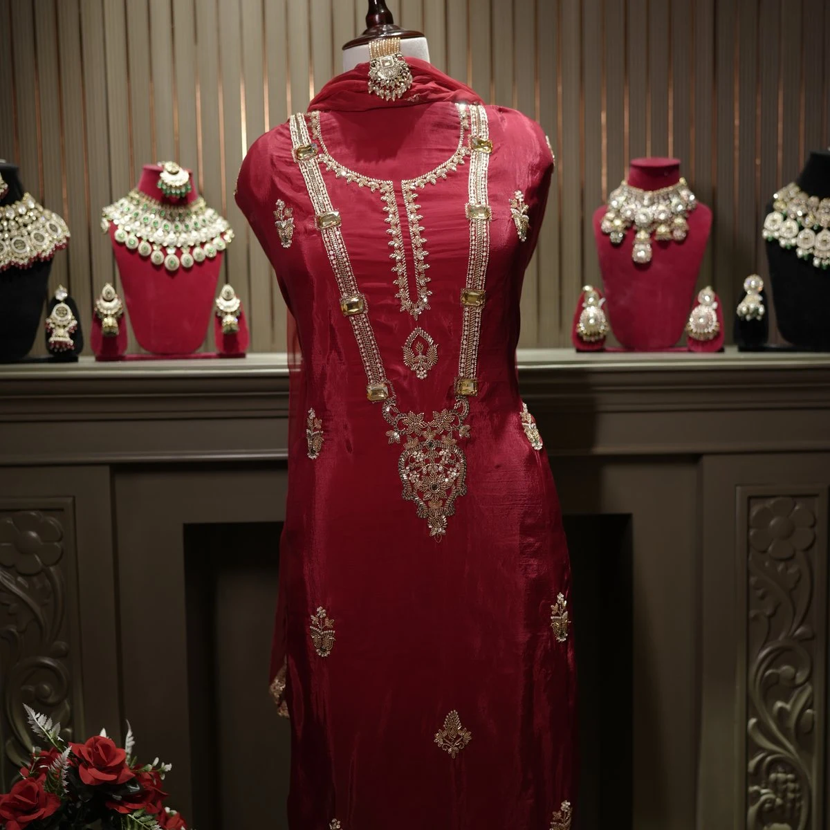 Zeenat Handcrafted Unstitched Silk Suit — photo 7