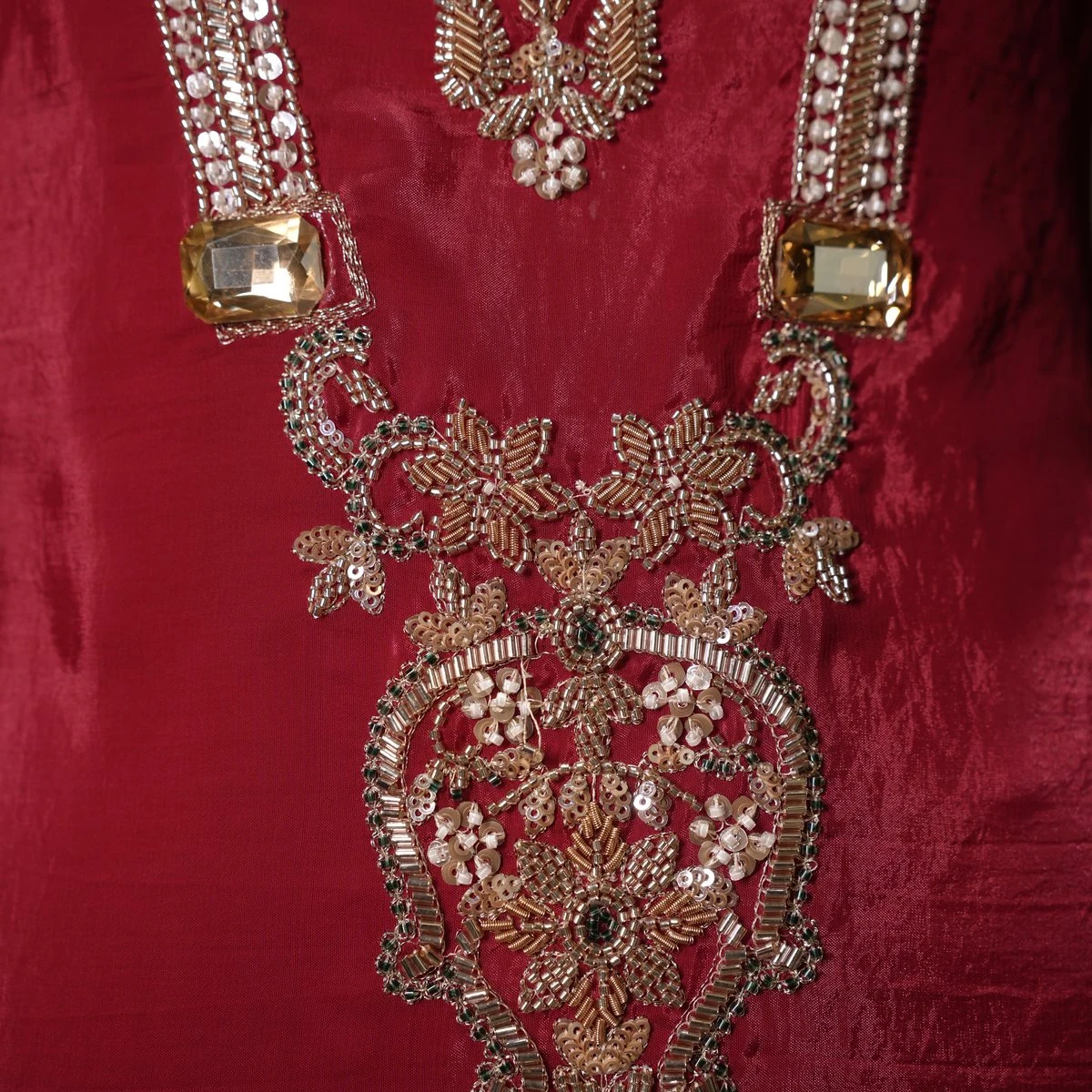 Zeenat Handcrafted Unstitched Silk Suit — photo 10