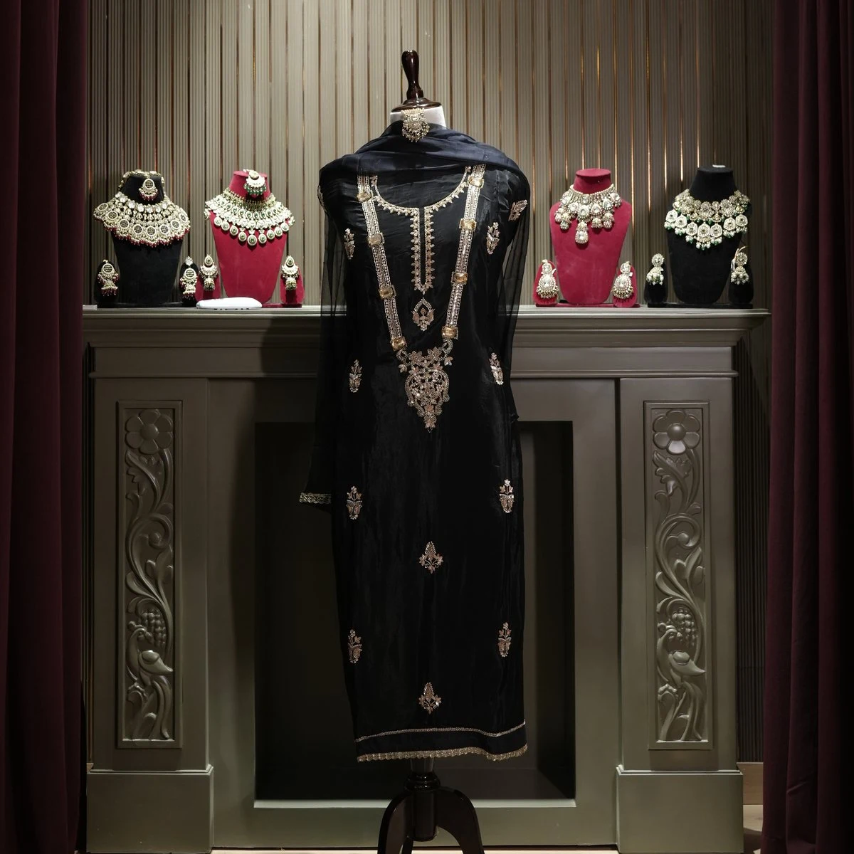 Zeenat Handcrafted Unstitched Silk Suit