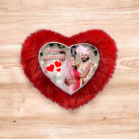 Personalised Red Heart Fur Cushion