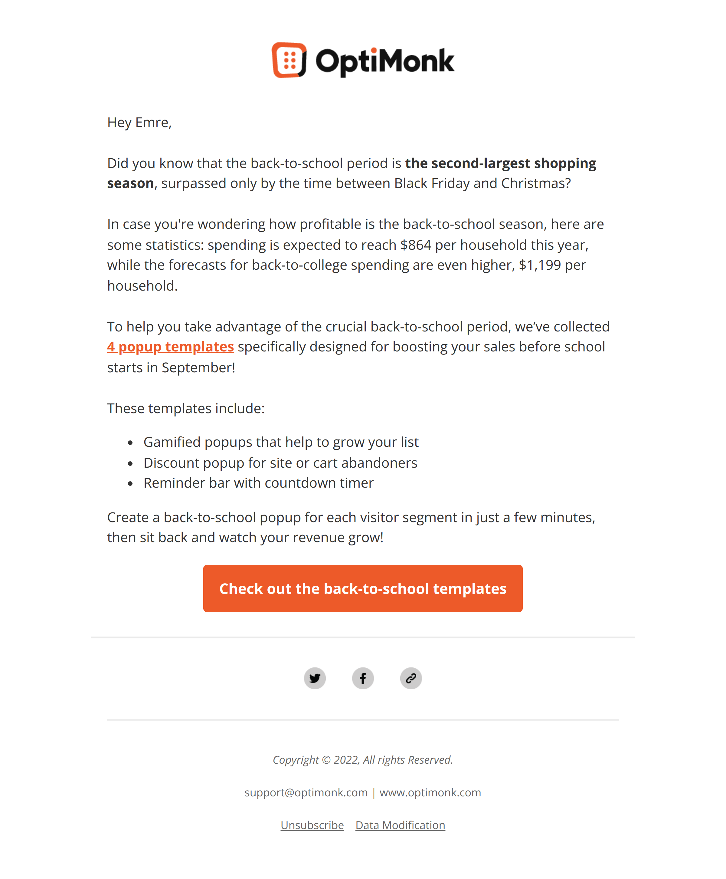 Rock your back-to-school campaign sales with our templates 🎒 - OptiMonk Newsletter