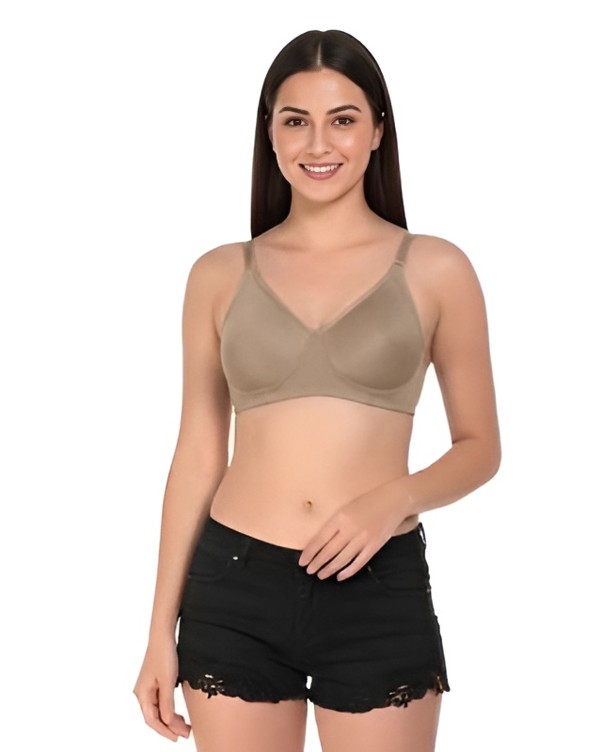 Women Non Padded Seamless Bra Combo Pack of 3 – Black, Maroon & Beige 8