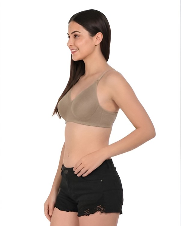 Beige Cotton Non-Padded Everyday Bra for Women | Breathable & Comfort 3