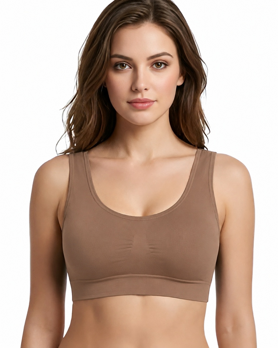 Dark Beige Seamless Sports Bra for Women 2