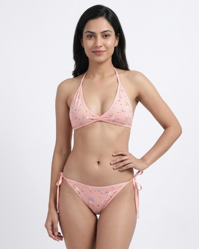 Women Cotton Tie-Up Lingerie Set for Soft, Adjustable Comfort 2