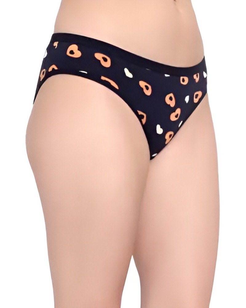 Black Printed Cotton Panty for Women 4