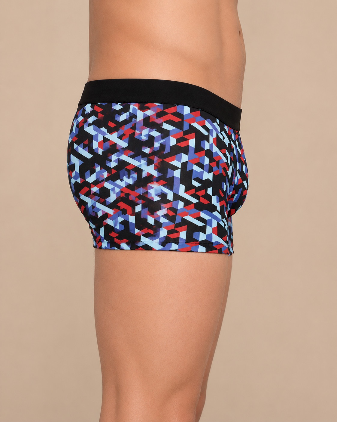 Men's Abstract Geometric Print Trunk alternate