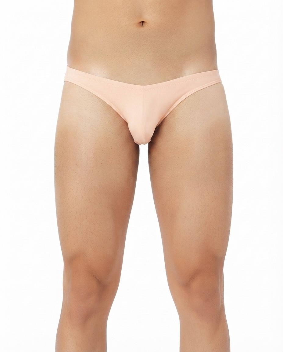 Men’s Peach Micro Modal Brief – Soft Stretch Low-Rise Innerwear for Everyday Comfort