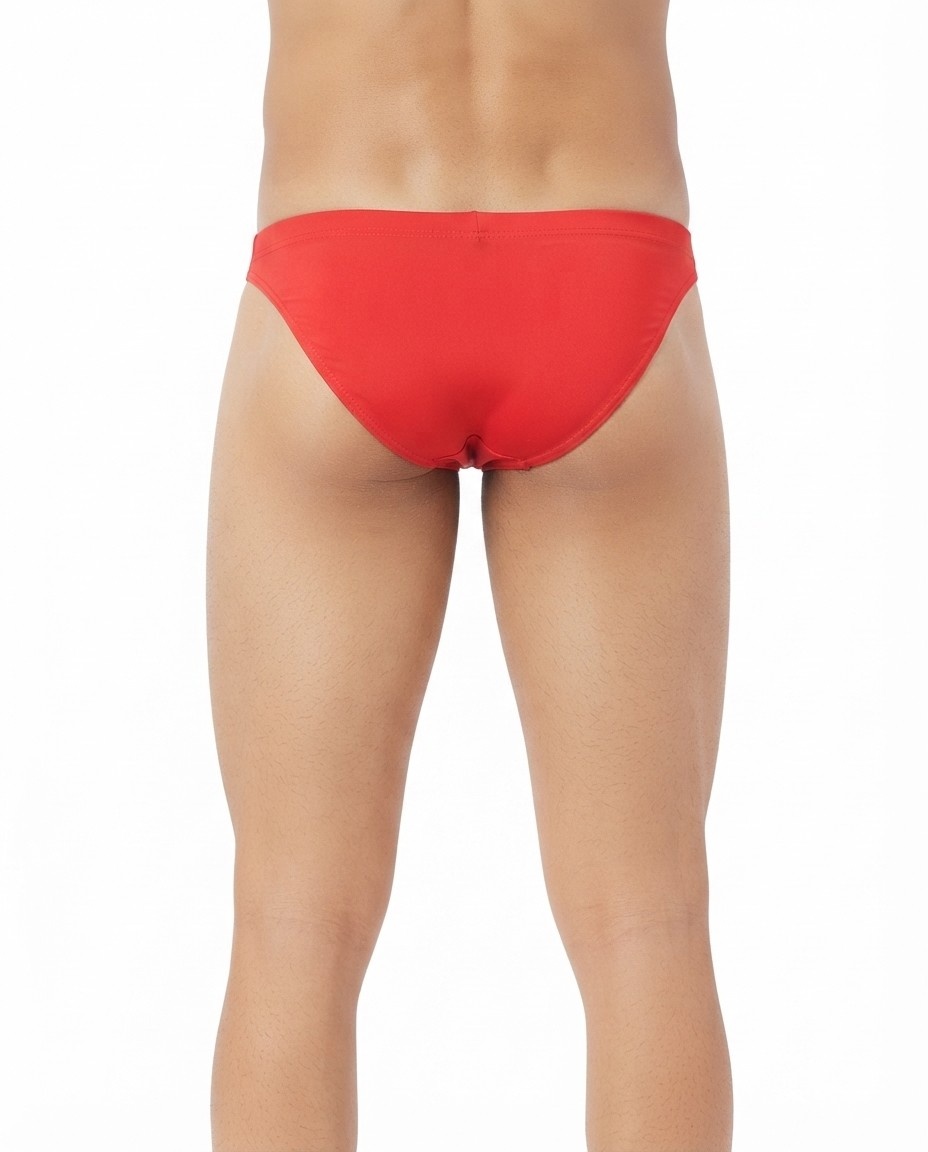 Men’s Red Micro Modal Brief – Soft Stretch Low-Rise Innerwear for Everyday Comfort 4