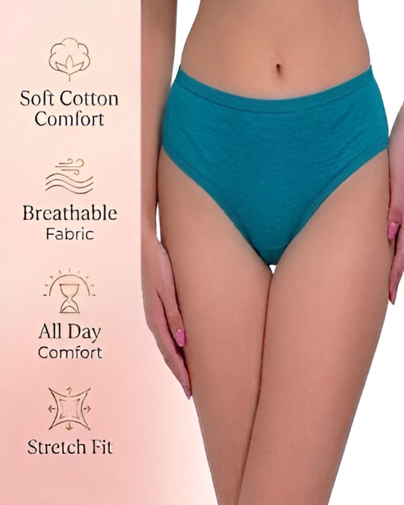 Sea Green Cotton Brief Panty | 24Hr Perfect Daily wear by HS 3