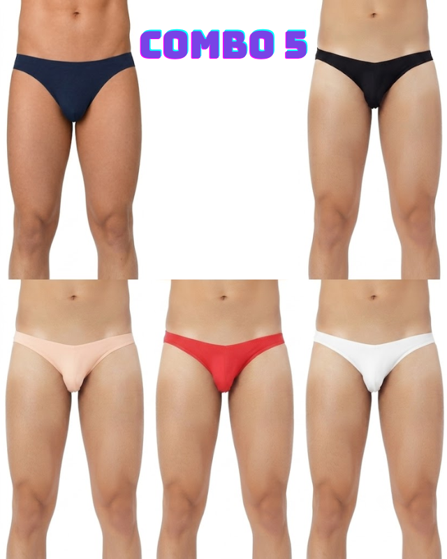 Men's Premium Micro Modal Briefs Combo Pack of 5 | Soft, Stretchable & Breathable Fabric
