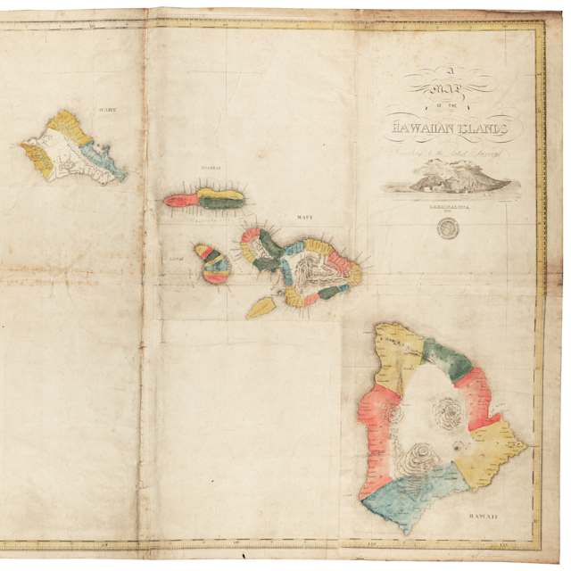 Map of the Hawaiian Islands, 1838